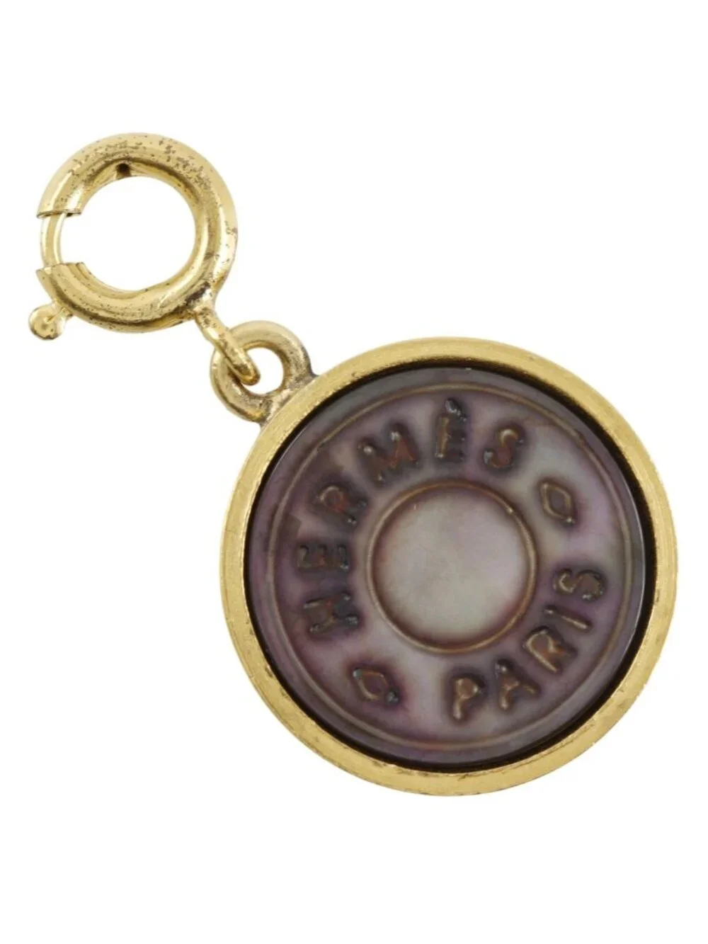 Hermes Series Black Shell Gold Plated Pendant